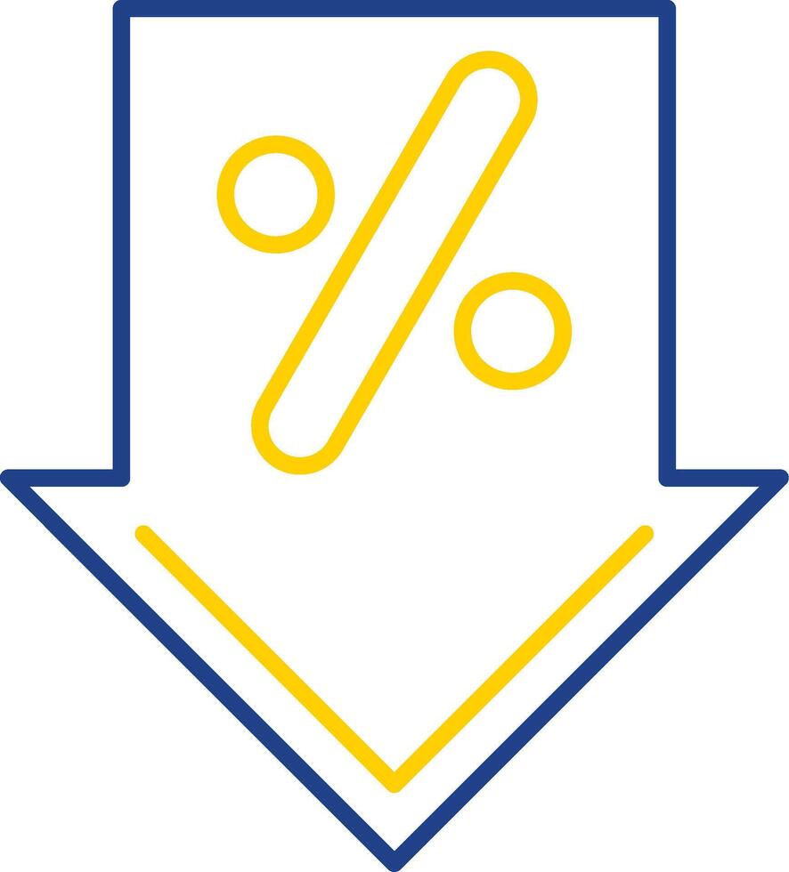 Discount Line Two Color Icon vector