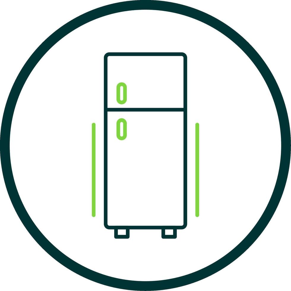 Fridge Line Circle Icon vector