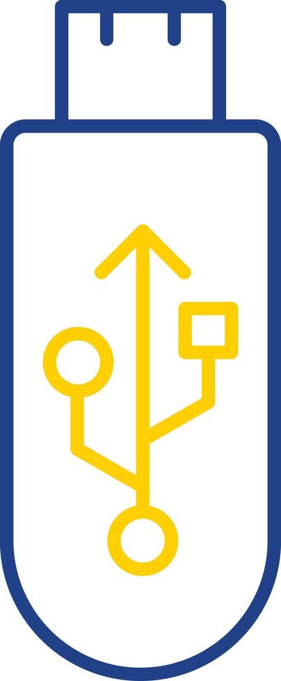 Usb Line Two Color Icon vector