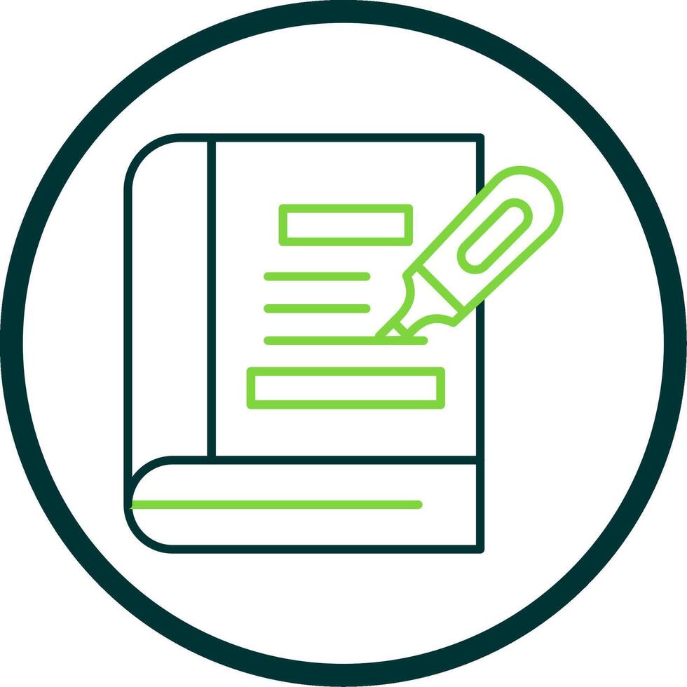 Highlighter Line Circle Icon vector