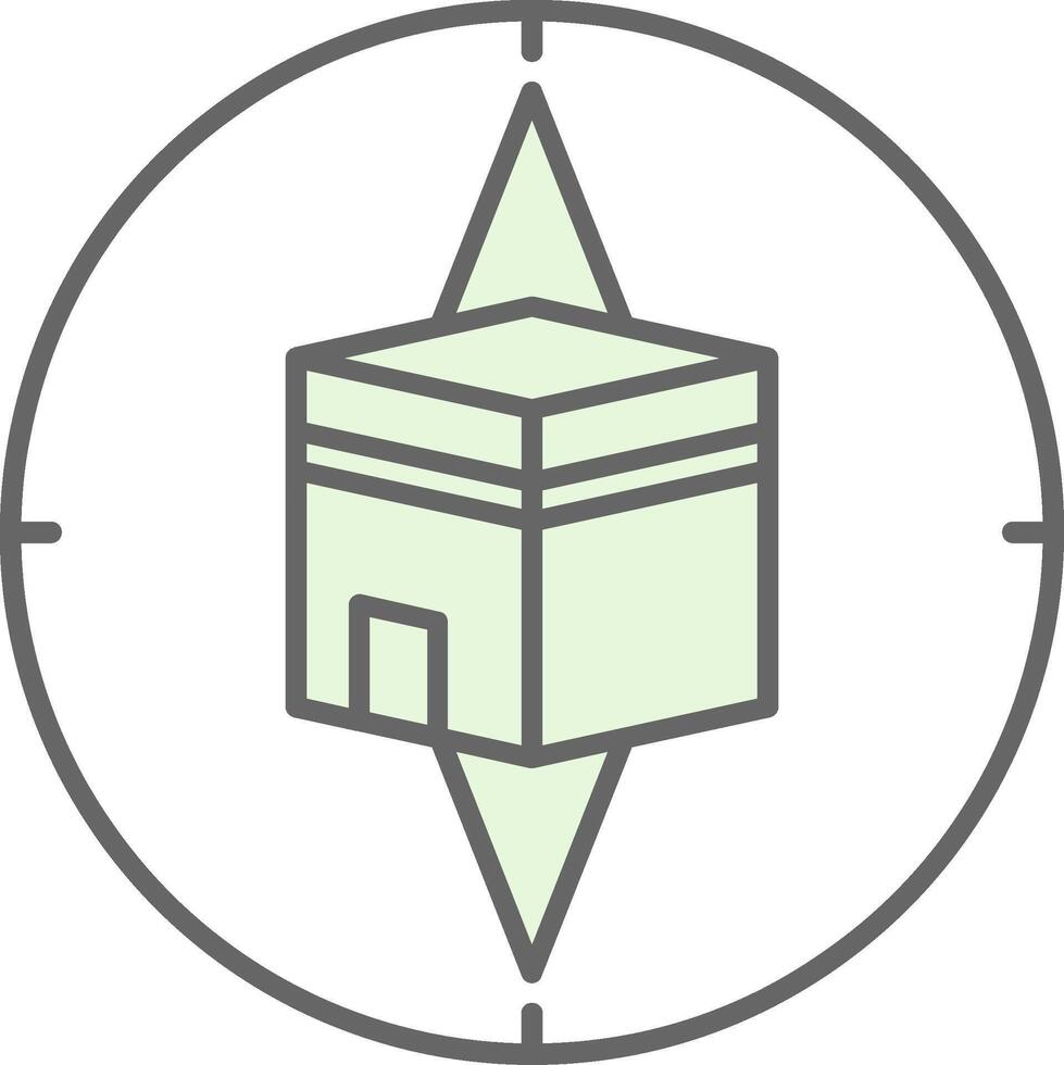 Qibla Compass Fillay Icon vector