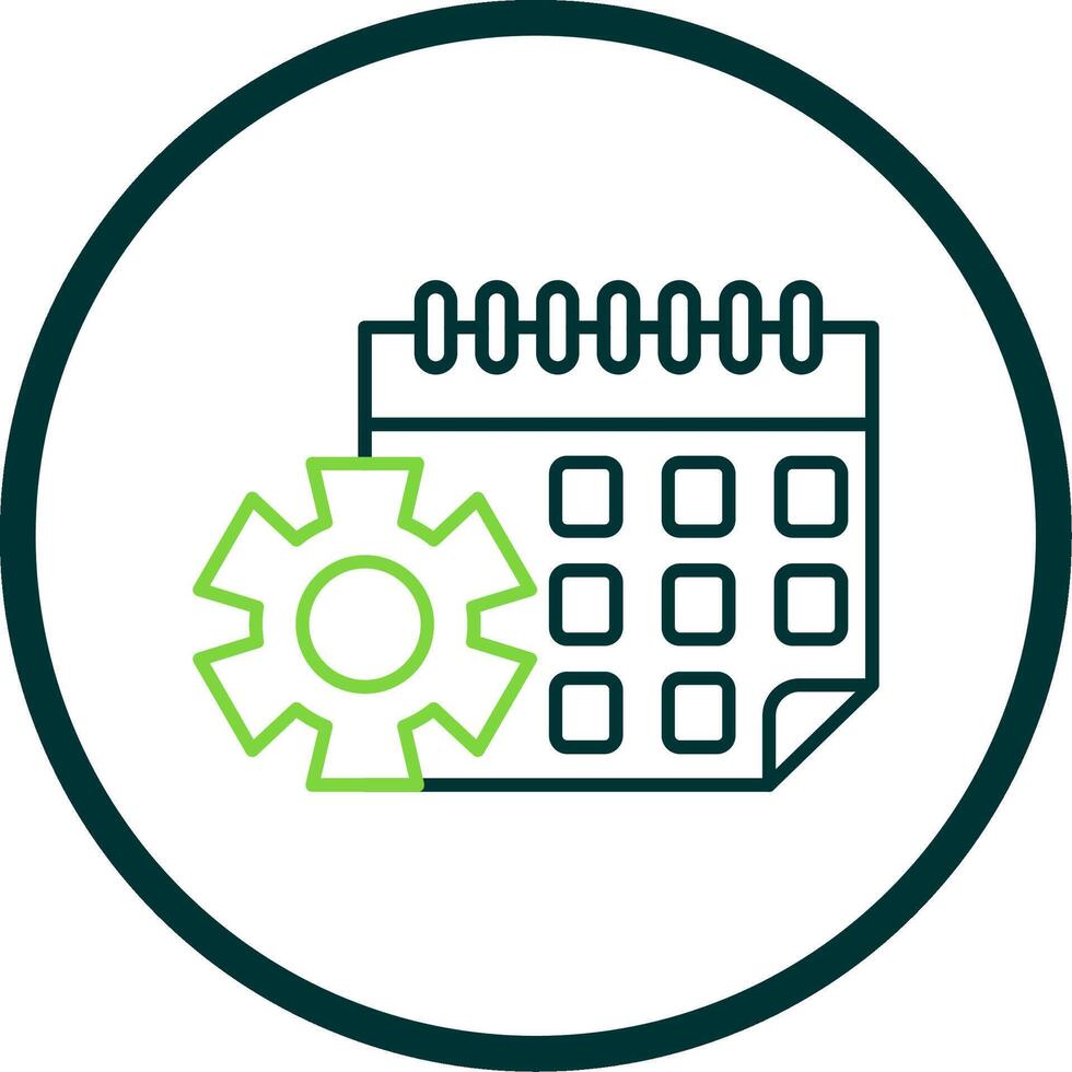 Calendar Line Circle Icon vector