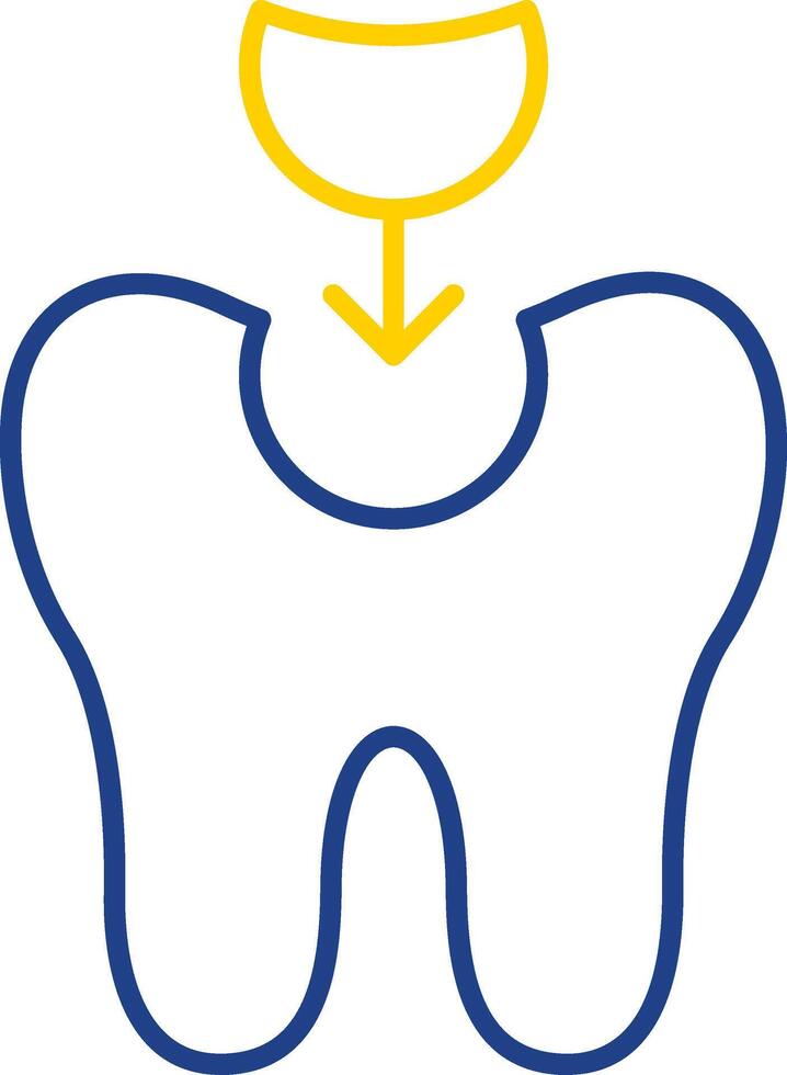 Tooth Filling Line Two Color Icon vector