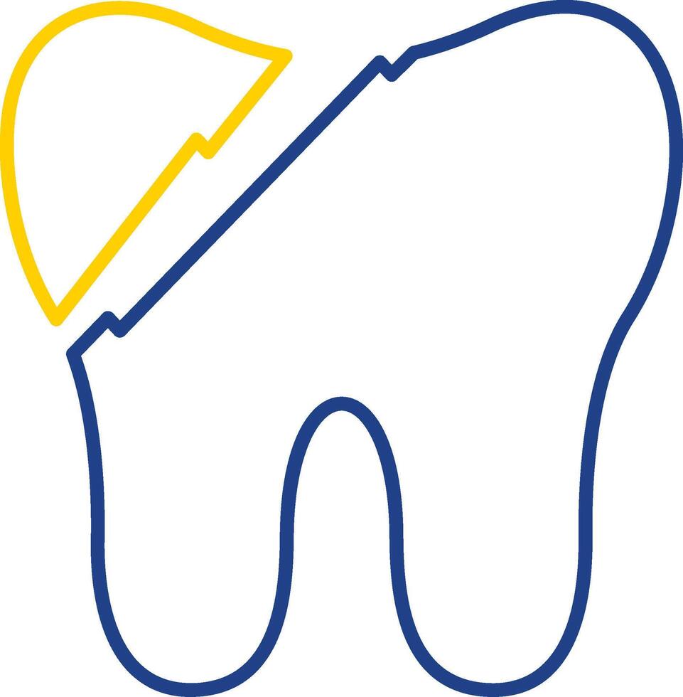 Broken Tooth Line Two Color Icon vector