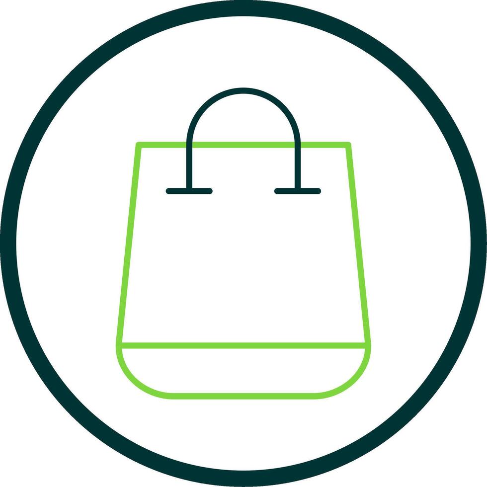 Shopping Bag Line Circle Icon vector