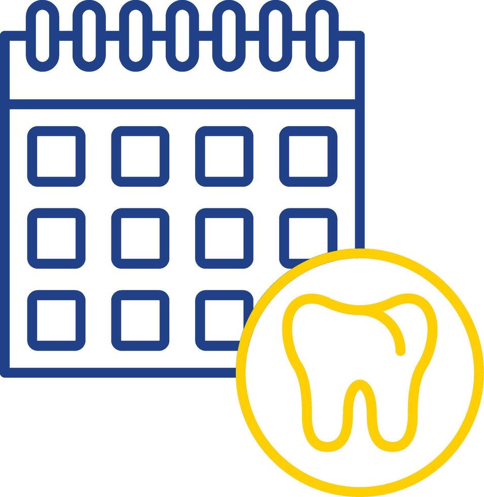 Dental Schedule Line Two Color Icon vector