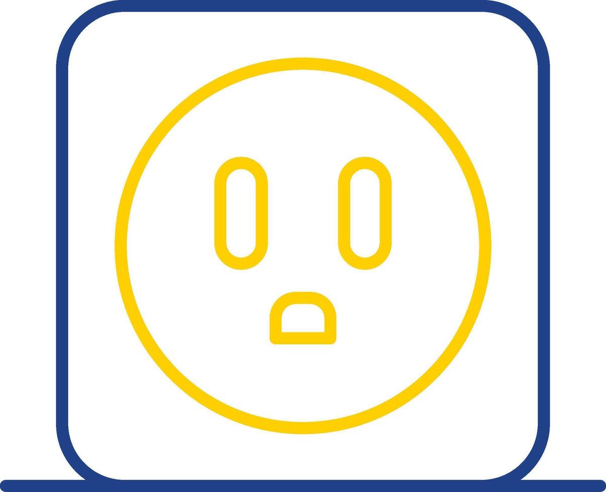 Power Socket Line Two Color Icon vector
