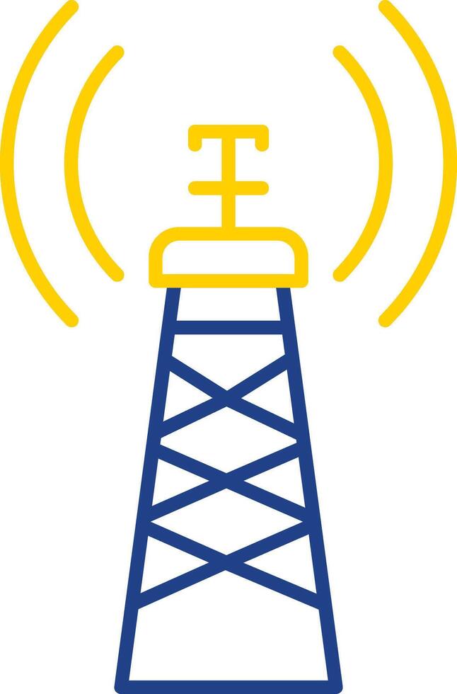 Signal Tower Line Two Color Icon vector