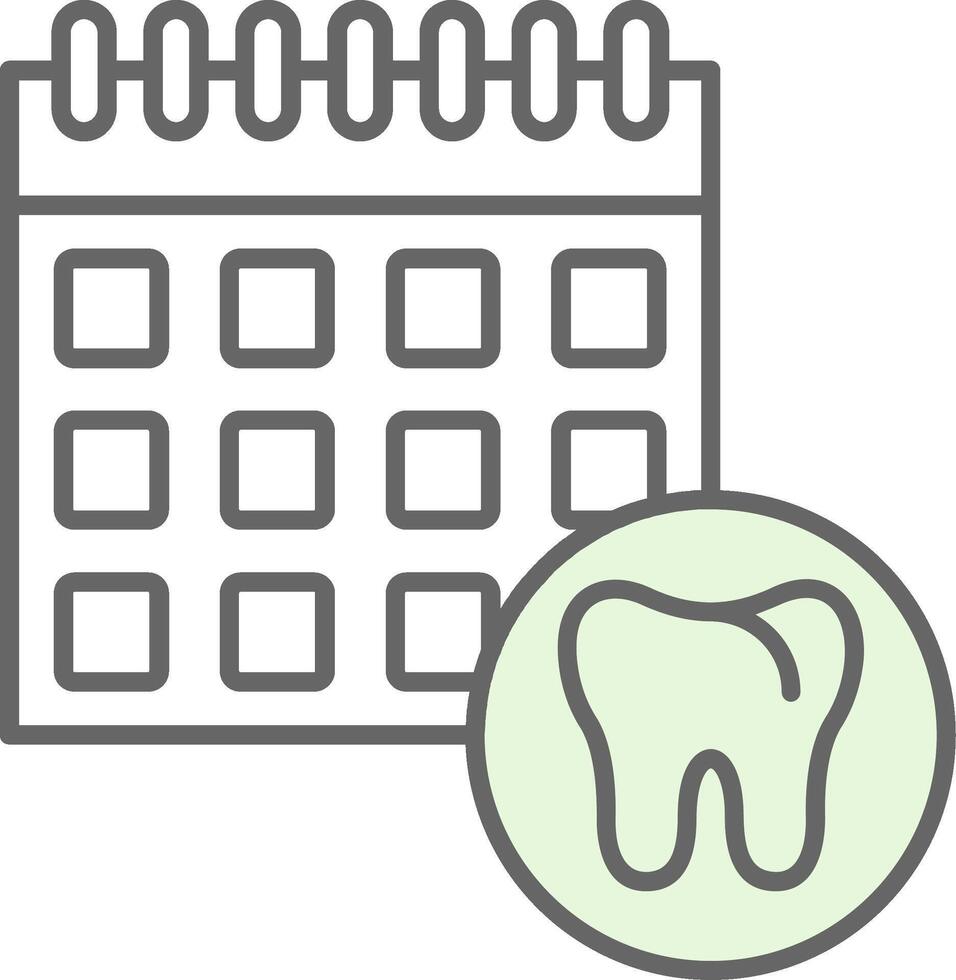 Dental Schedule Fillay Icon vector