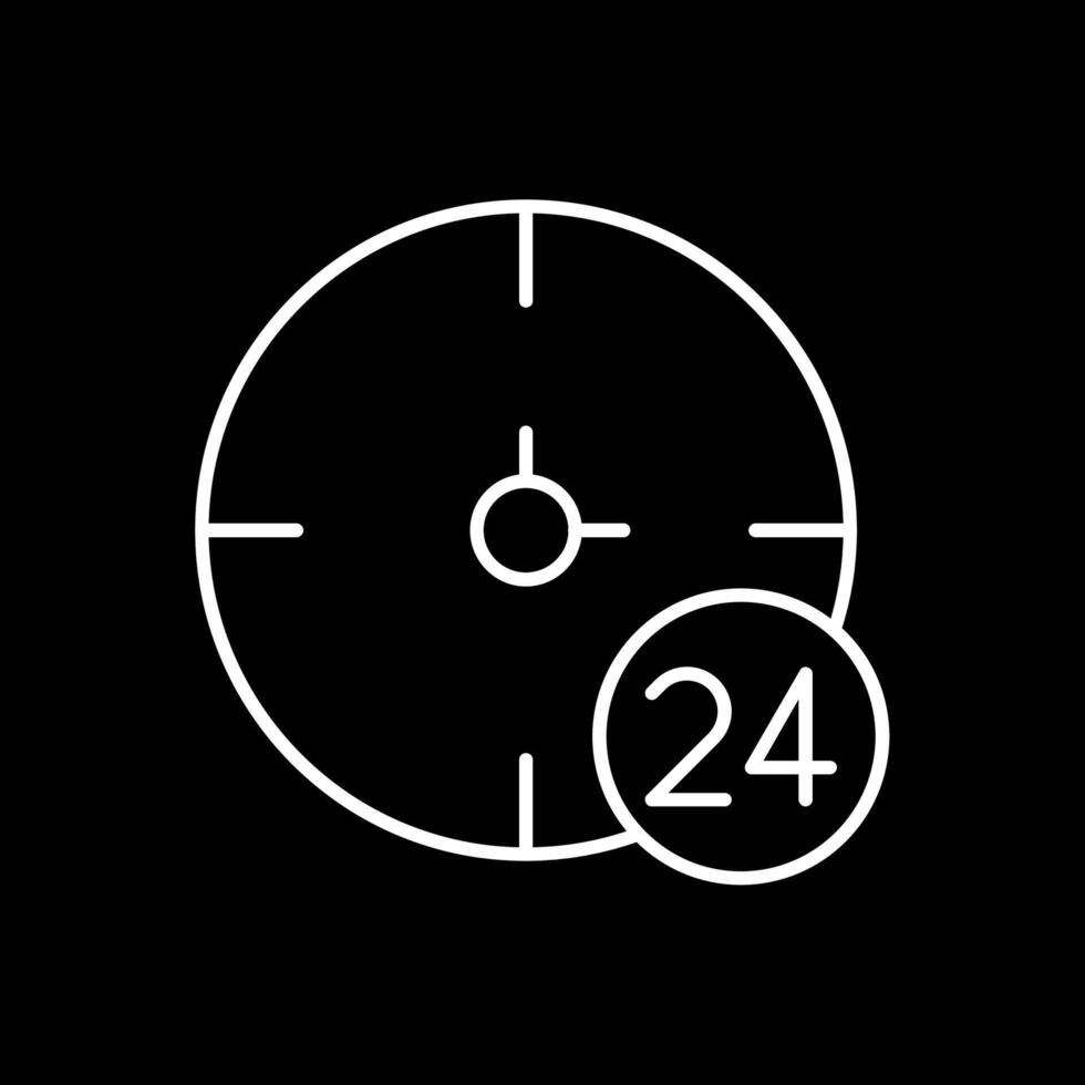 24 Hours Line Inverted Icon vector