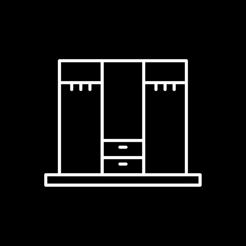 Closet Line Inverted Icon vector