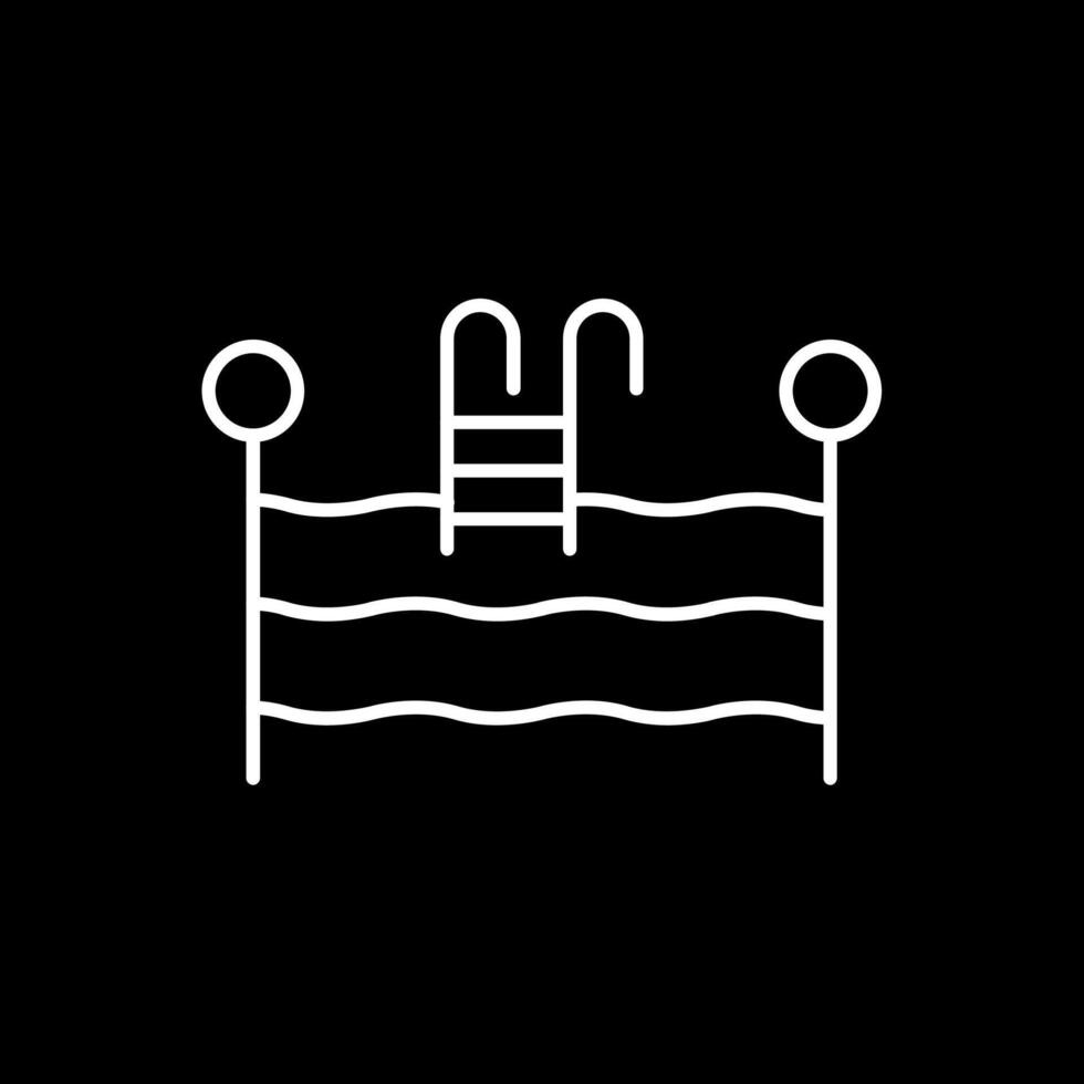Swimming Pool Line Inverted Icon vector