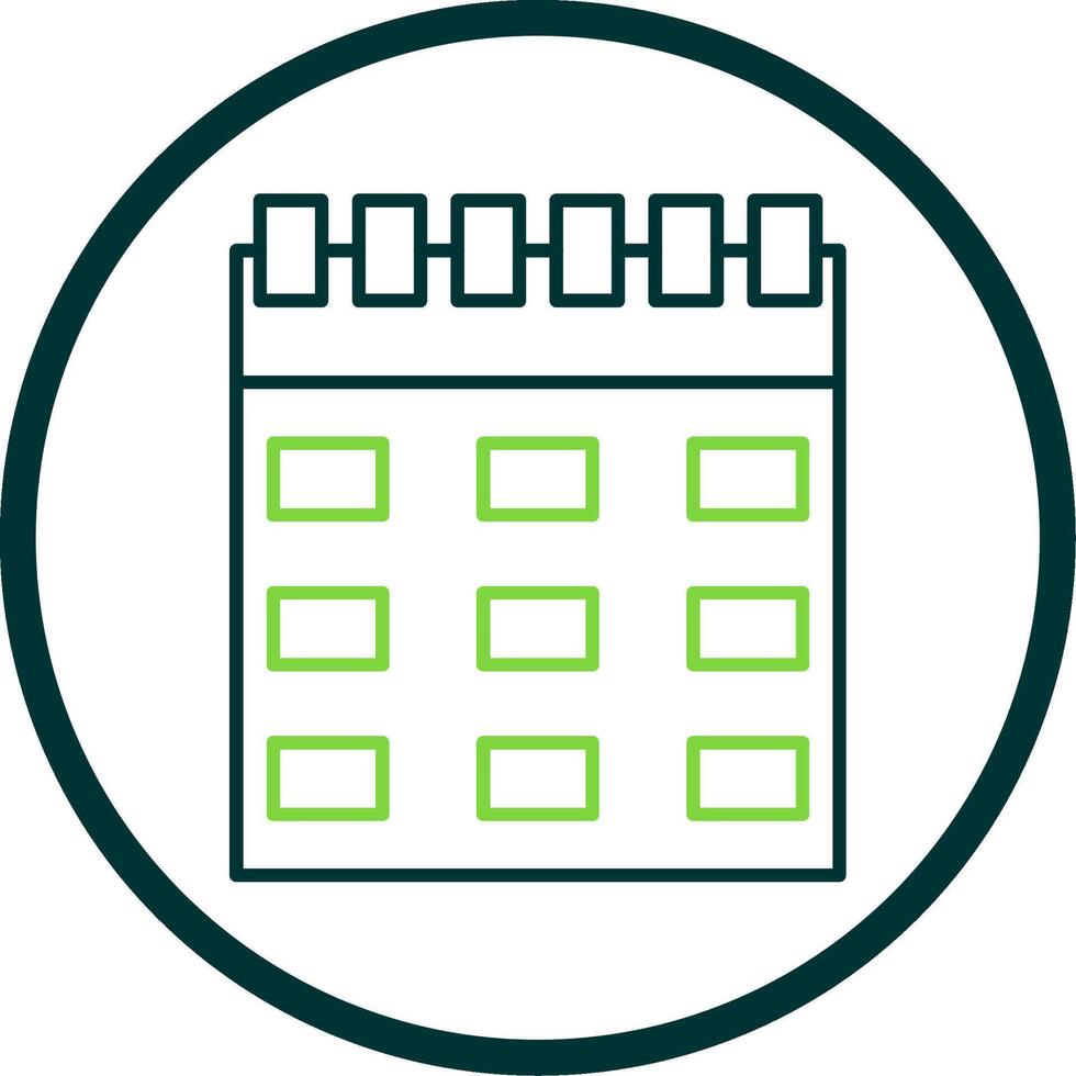 Calendar Line Circle Icon vector