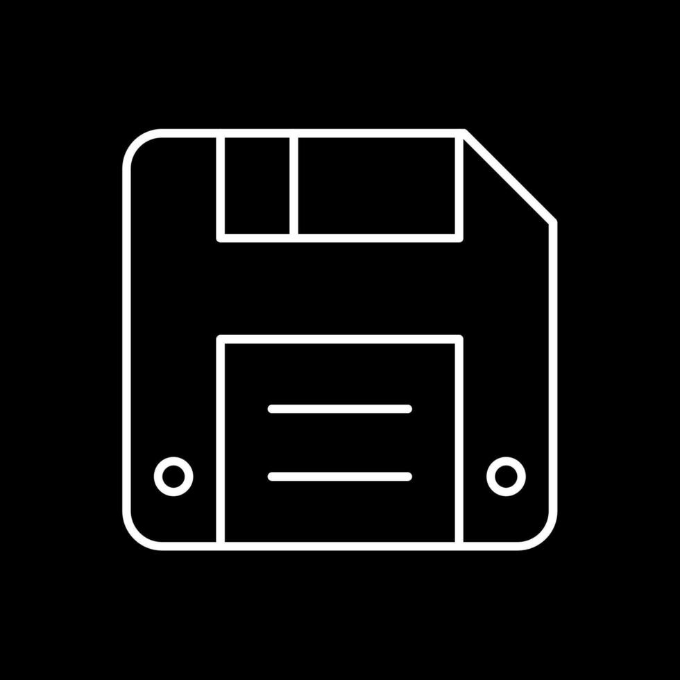 Diskette Line Inverted Icon vector