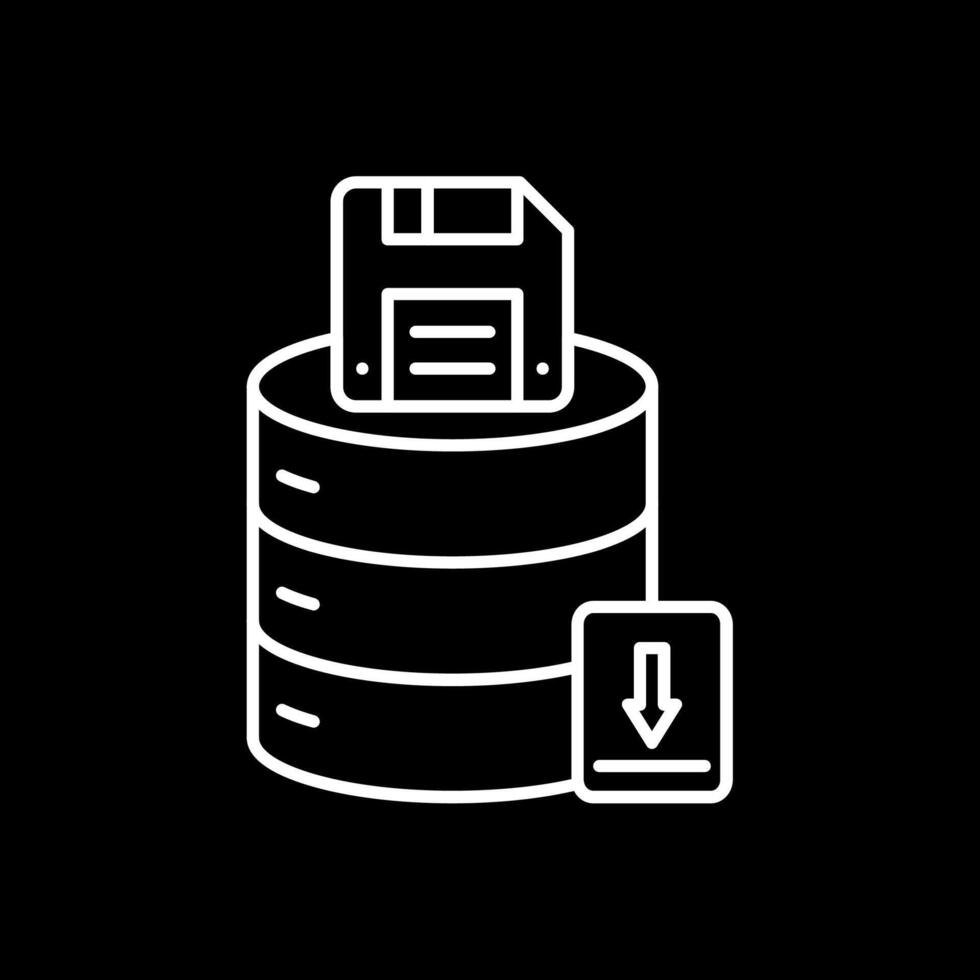 Save Data Line Inverted Icon vector