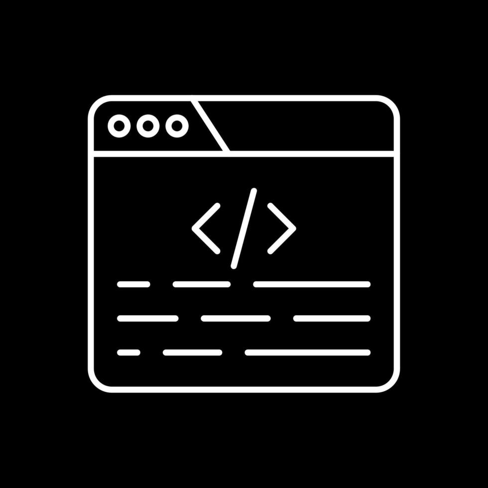 icono de línea de codificación invertida vector