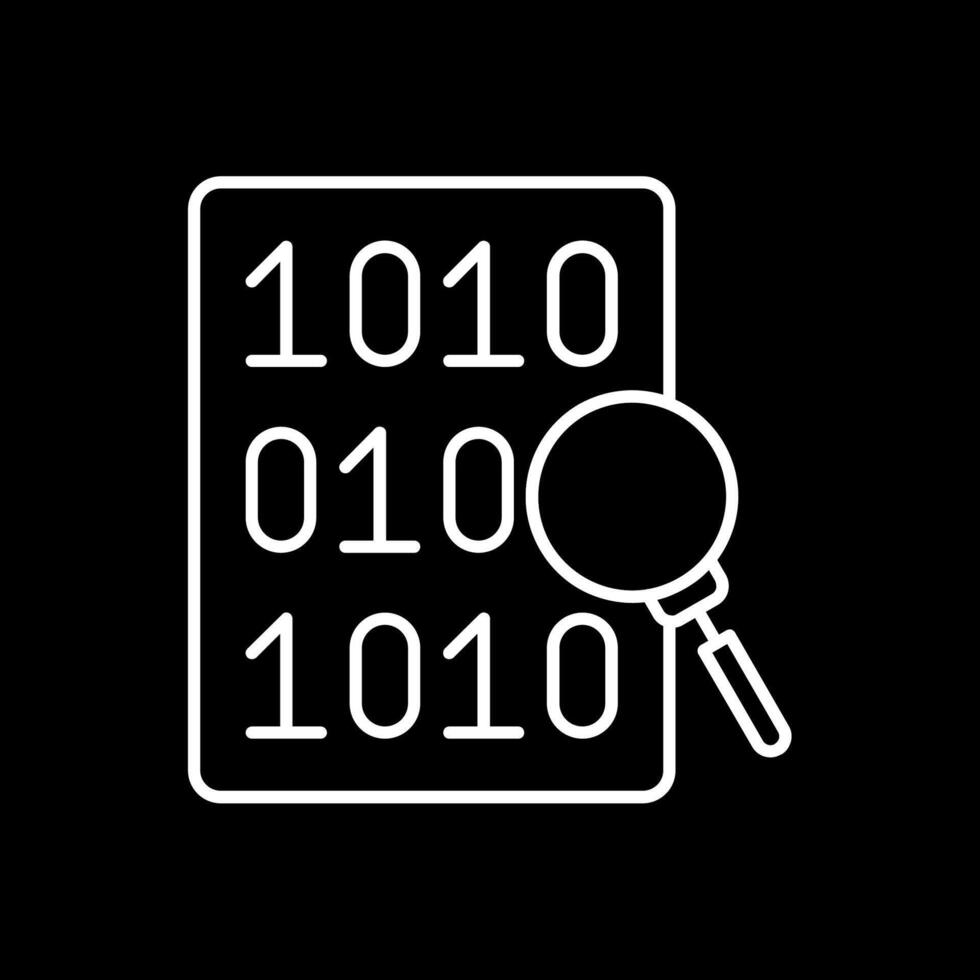 Code Search Line Inverted Icon vector