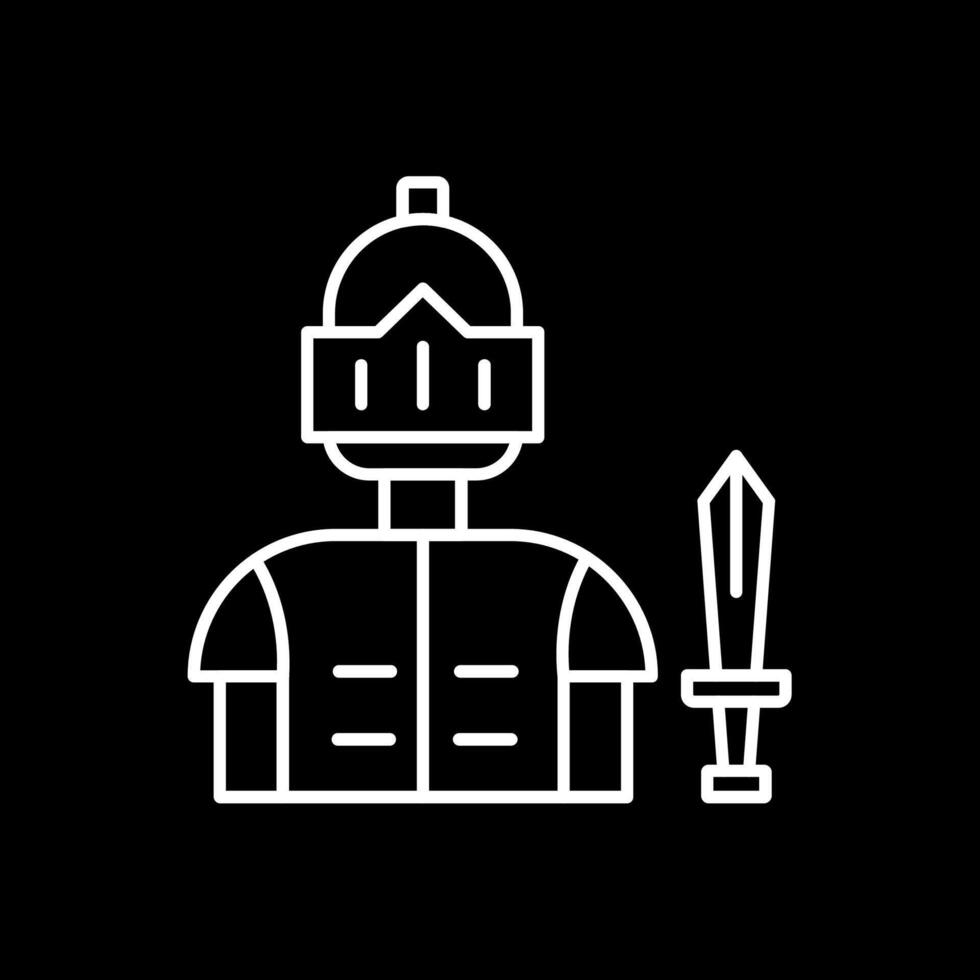 Knight Line Inverted Icon vector