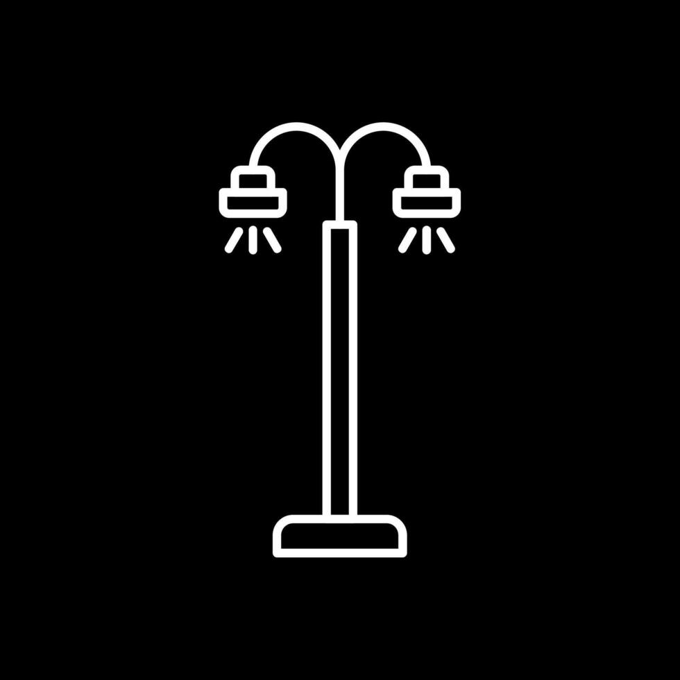 Street Lamp Line Inverted Icon vector