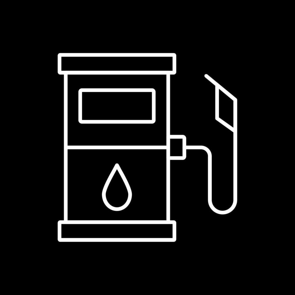Fuel Station Line Inverted Icon vector