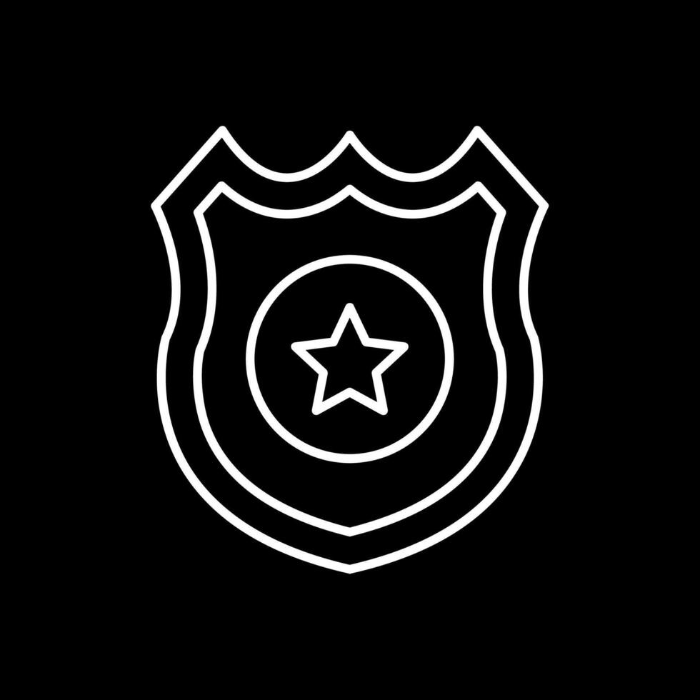 Police Badge Line Inverted Icon vector