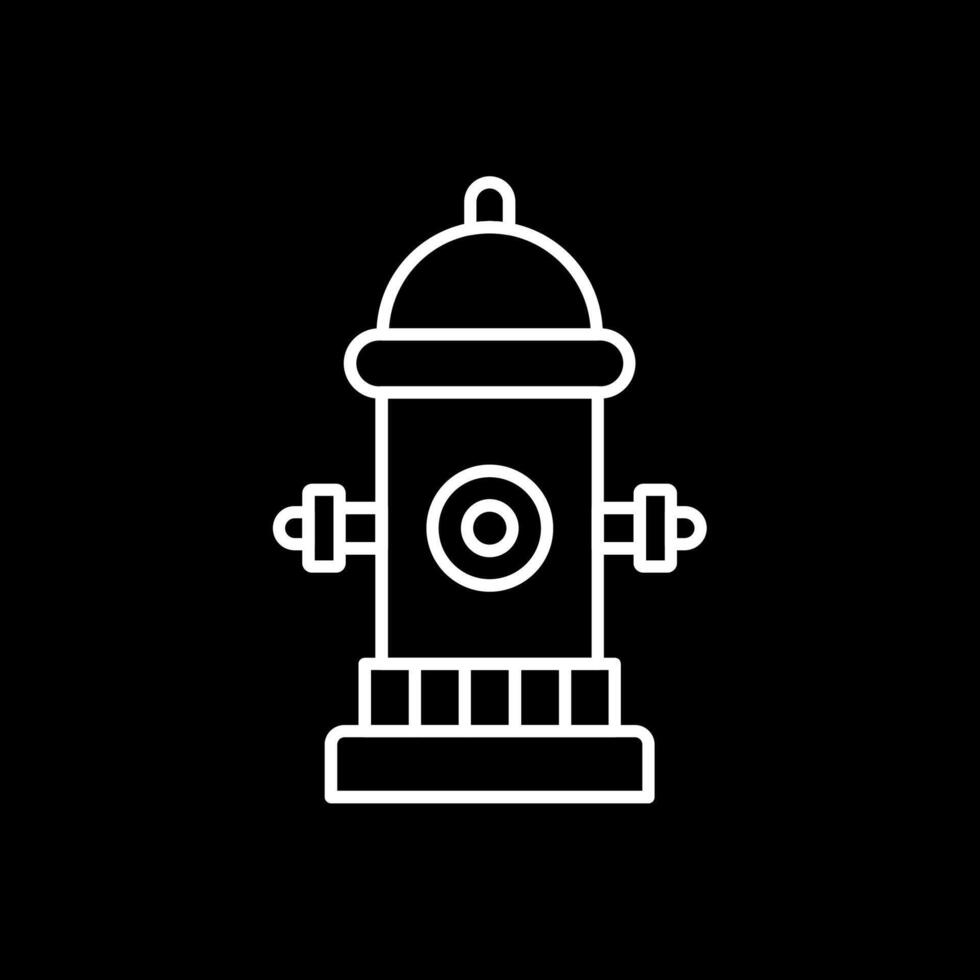 Fire Hydrant Line Inverted Icon vector