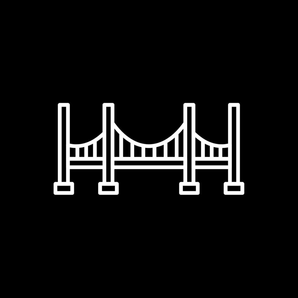 icono de línea de puente invertida vector