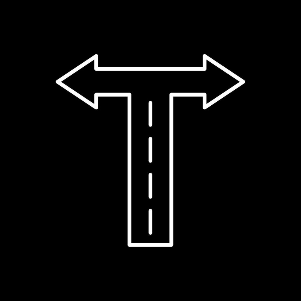 Crossroad Line Inverted Icon vector