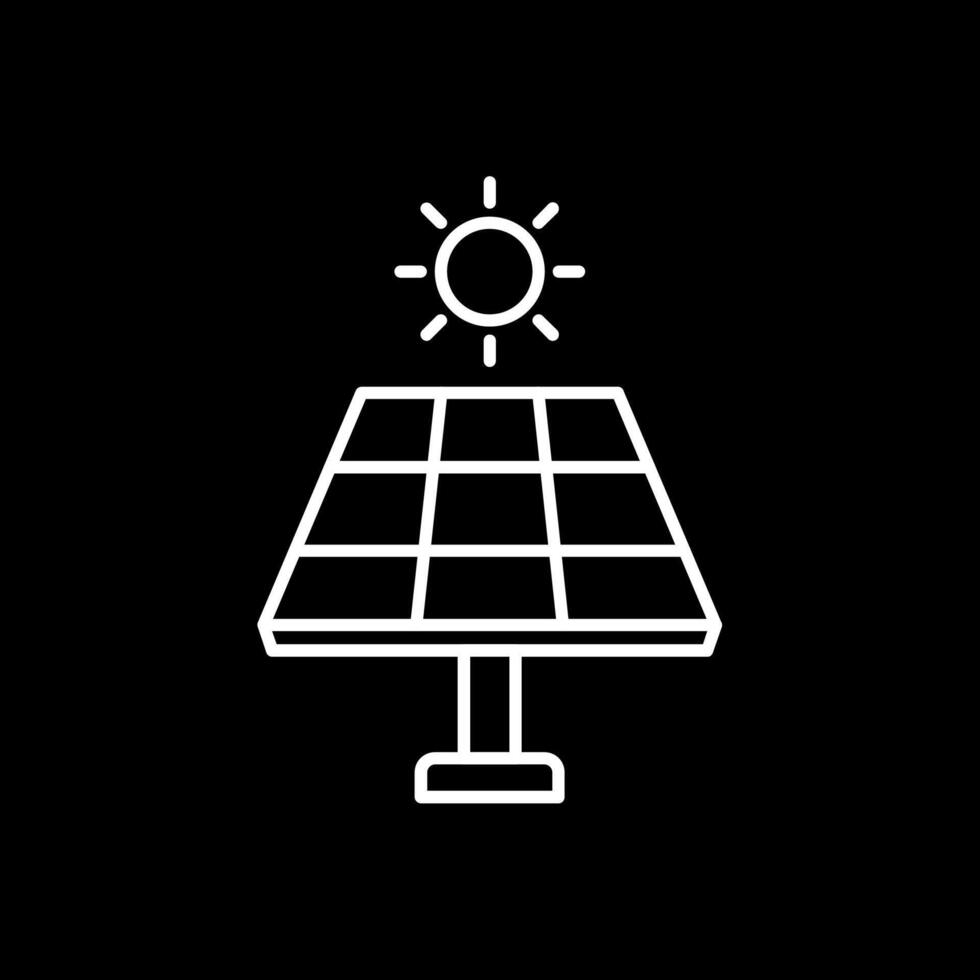 icono de línea de panel solar invertida vector