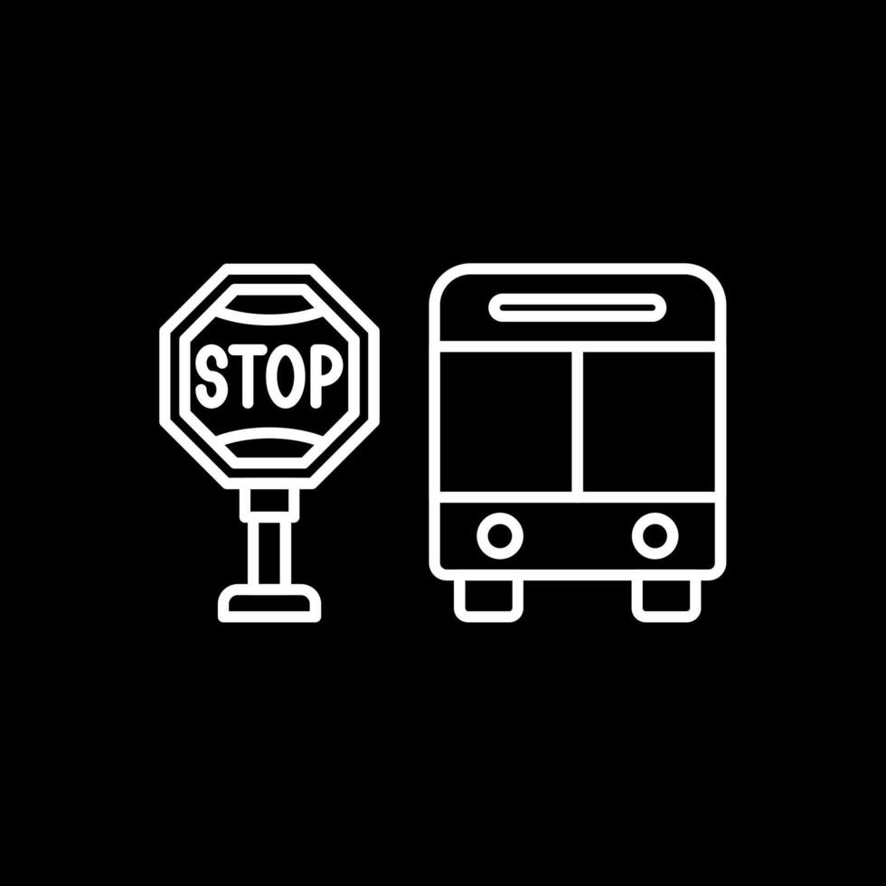 Bus Stop Line Inverted Icon vector