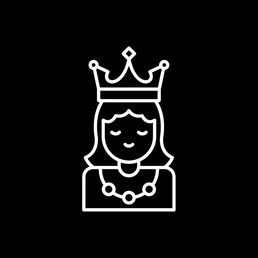 princesa línea invertido icono vector