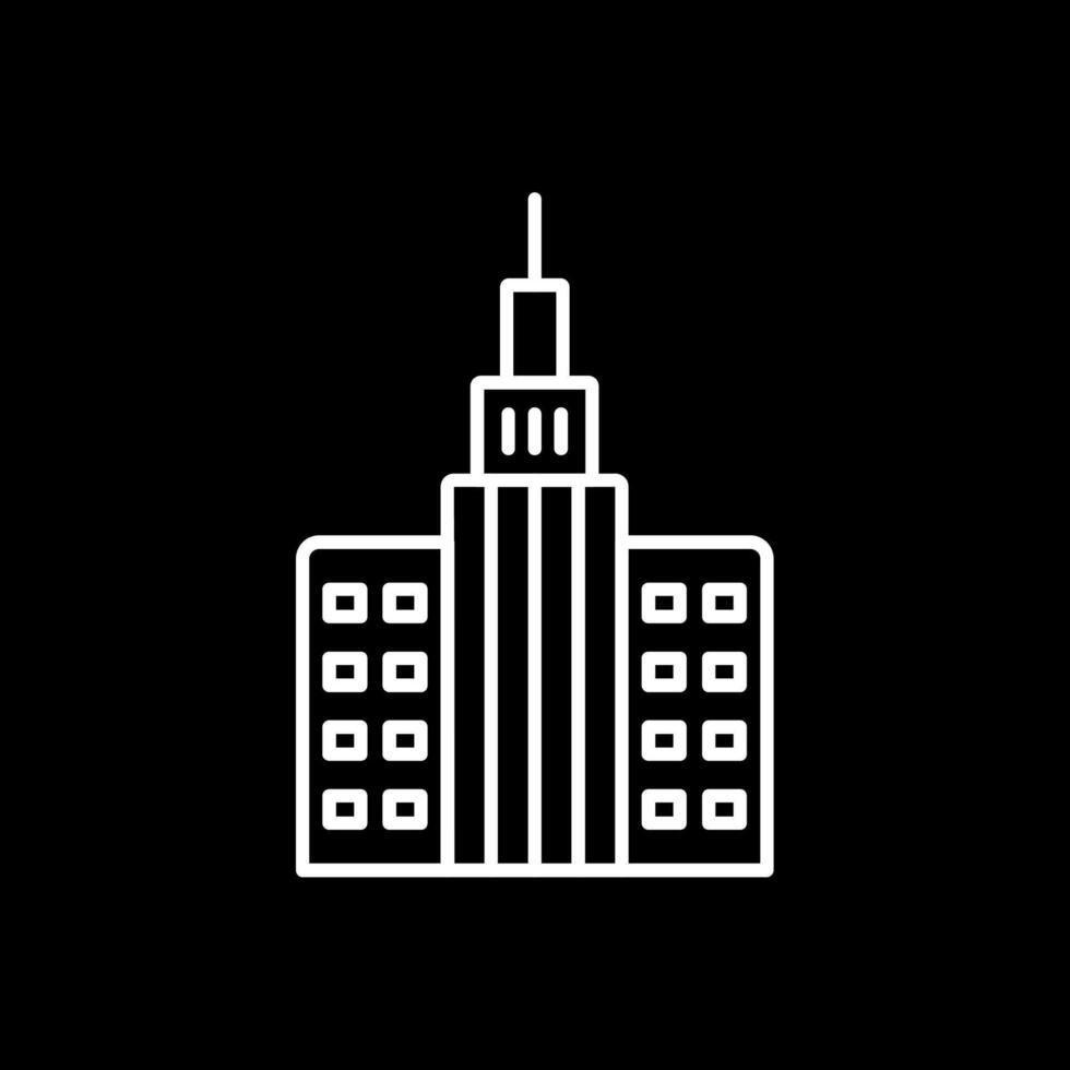 Skycraper Line Inverted Icon vector