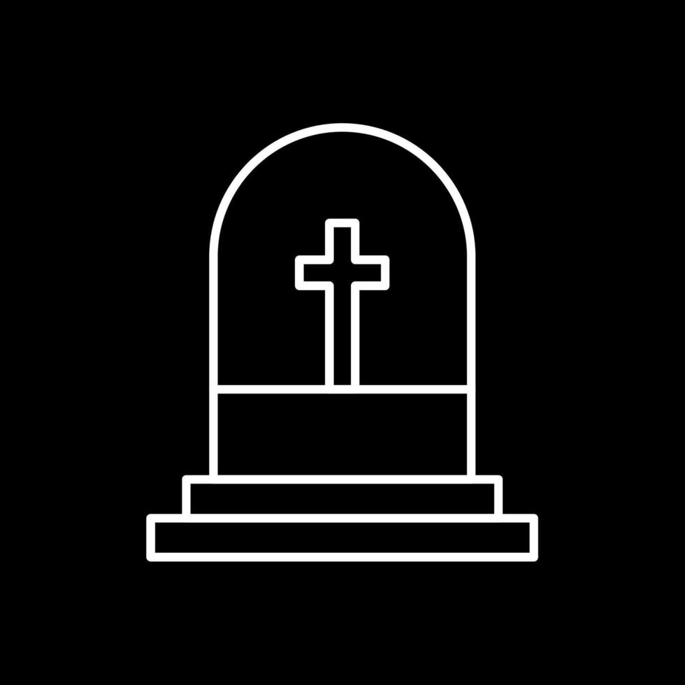 Grave Line Inverted Icon vector