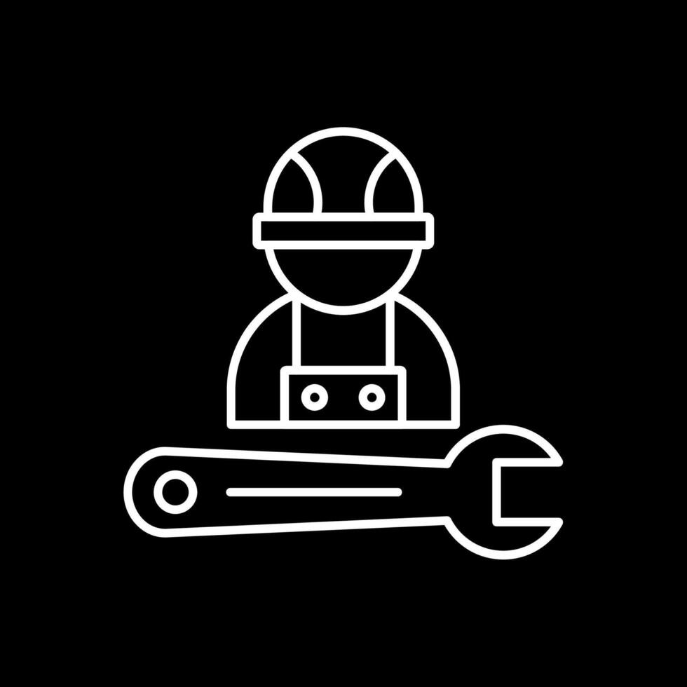 Mechanic Line Inverted Icon vector