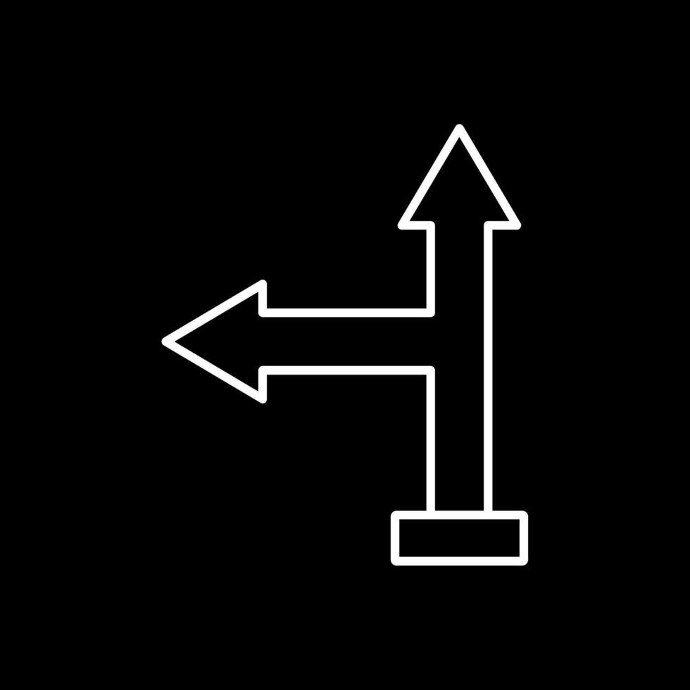 Go Left Line Inverted Icon vector