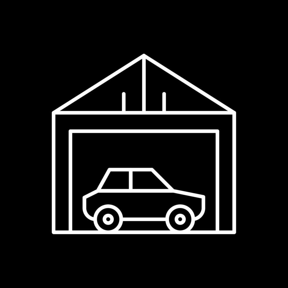 Garage Line Inverted Icon vector