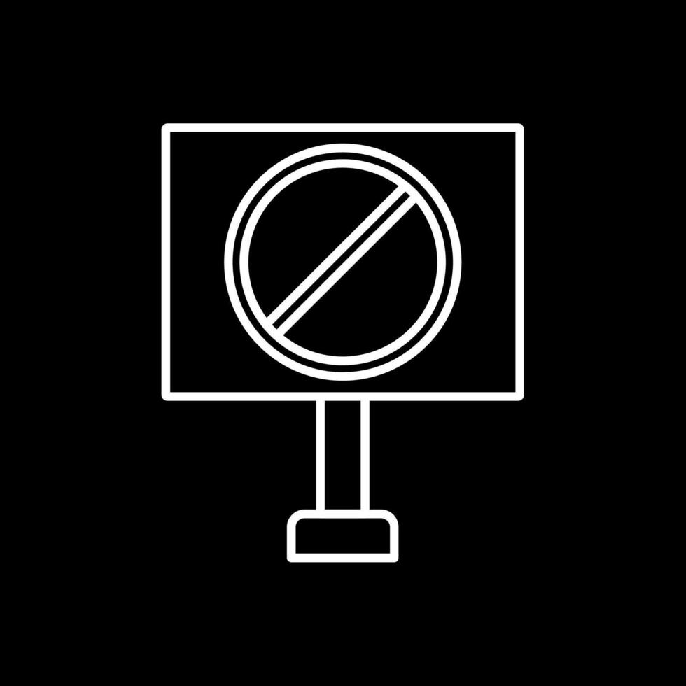 prohibido firmar línea invertido icono vector