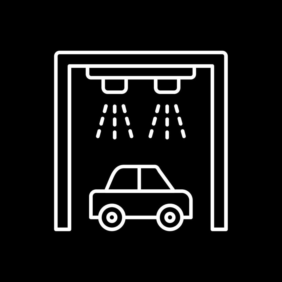 Car Wash Line Inverted Icon vector