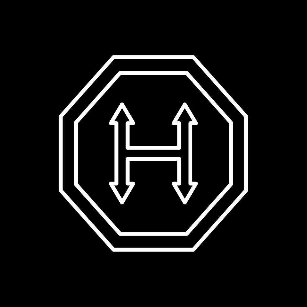 Junction Line Inverted Icon vector