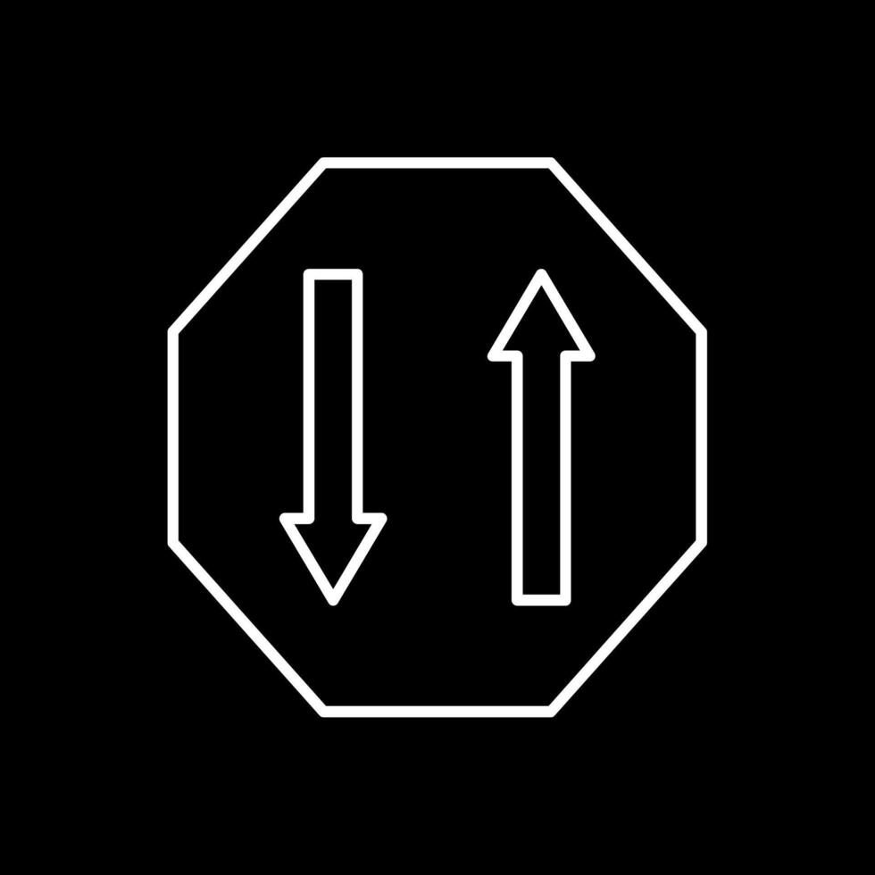 Two Way Line Inverted Icon vector