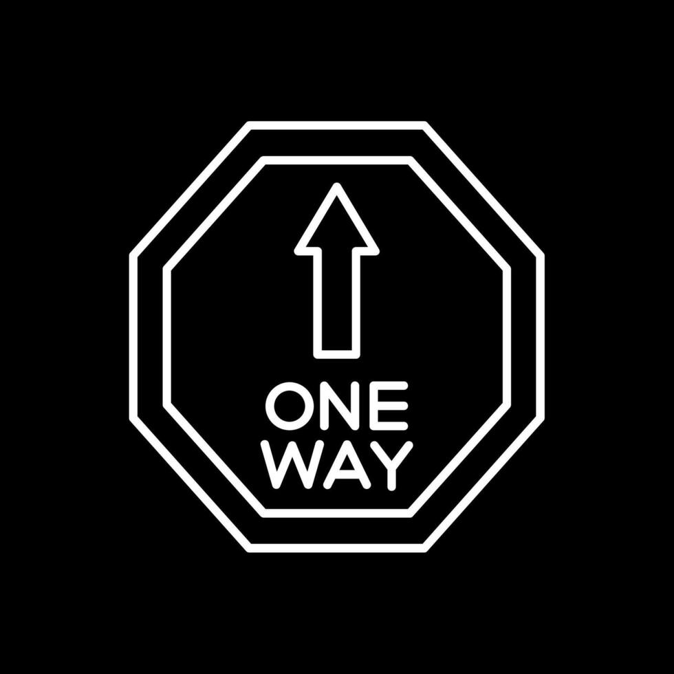 One Way Line Inverted Icon vector