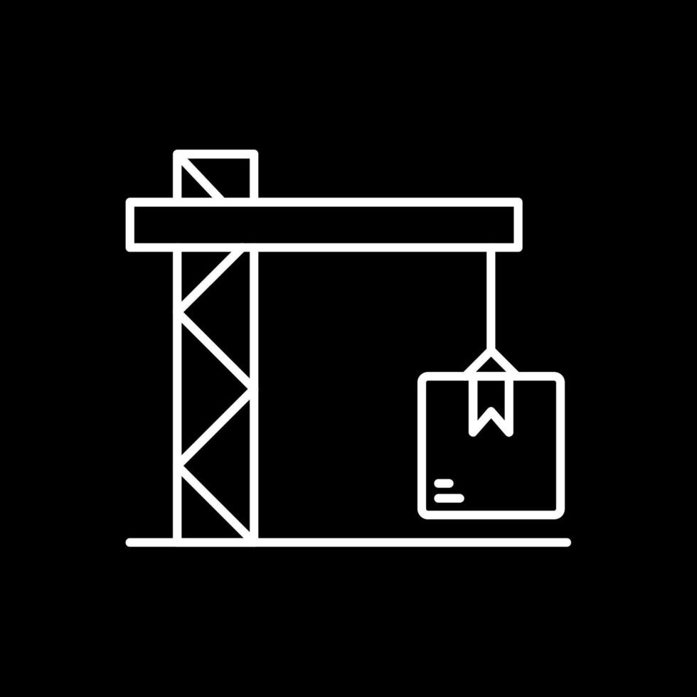 Crane Line Inverted Icon vector