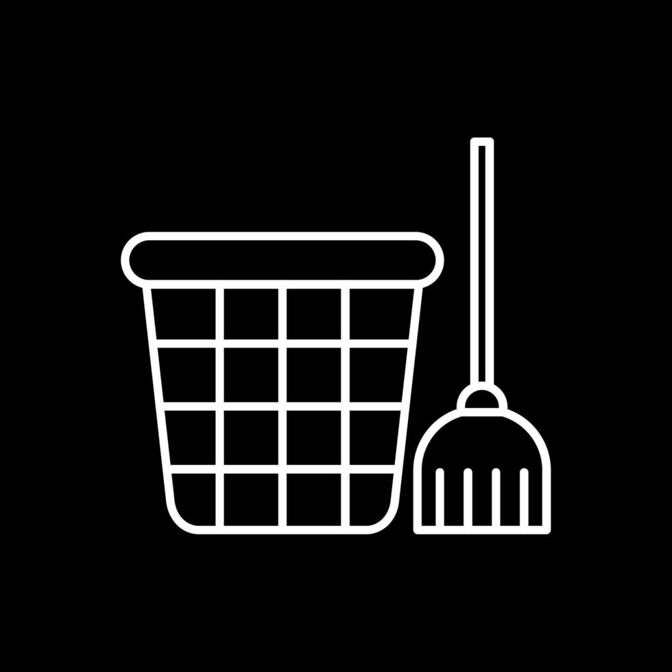 Mop Line Inverted Icon vector