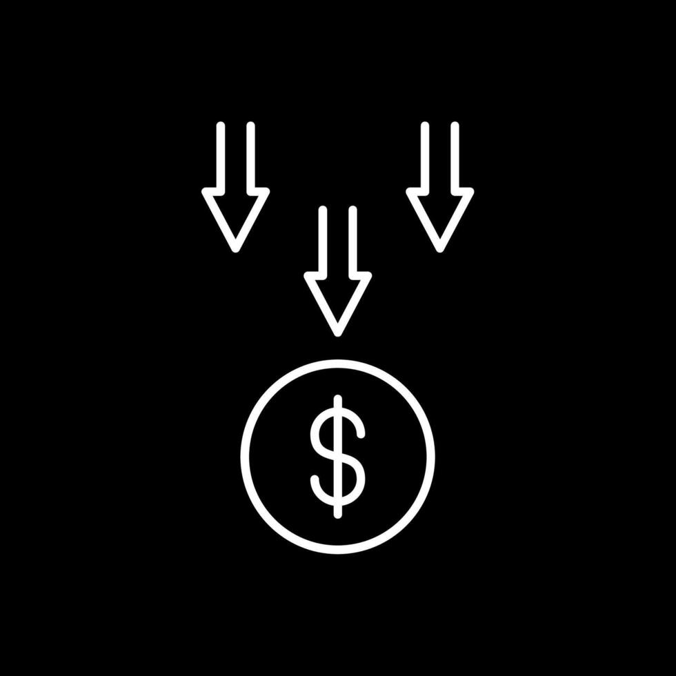 Bankruptcy Line Inverted Icon vector