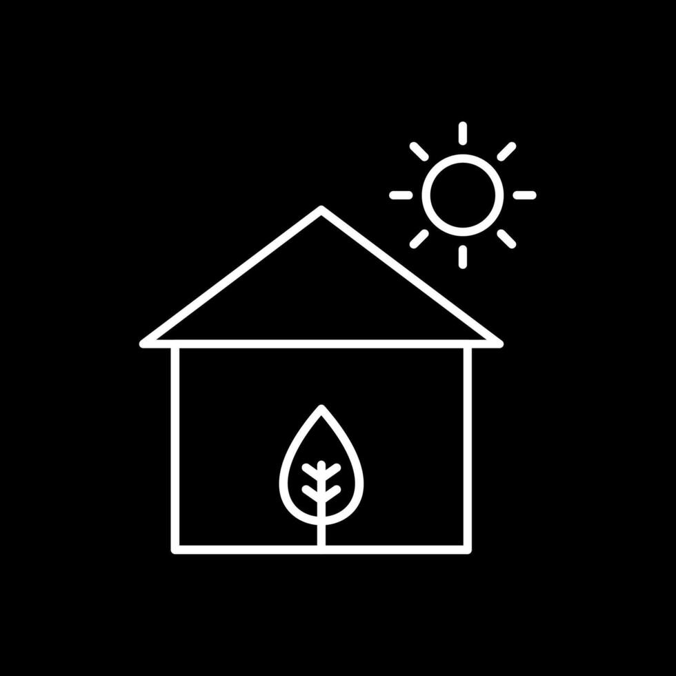 Eco House Line Inverted Icon vector