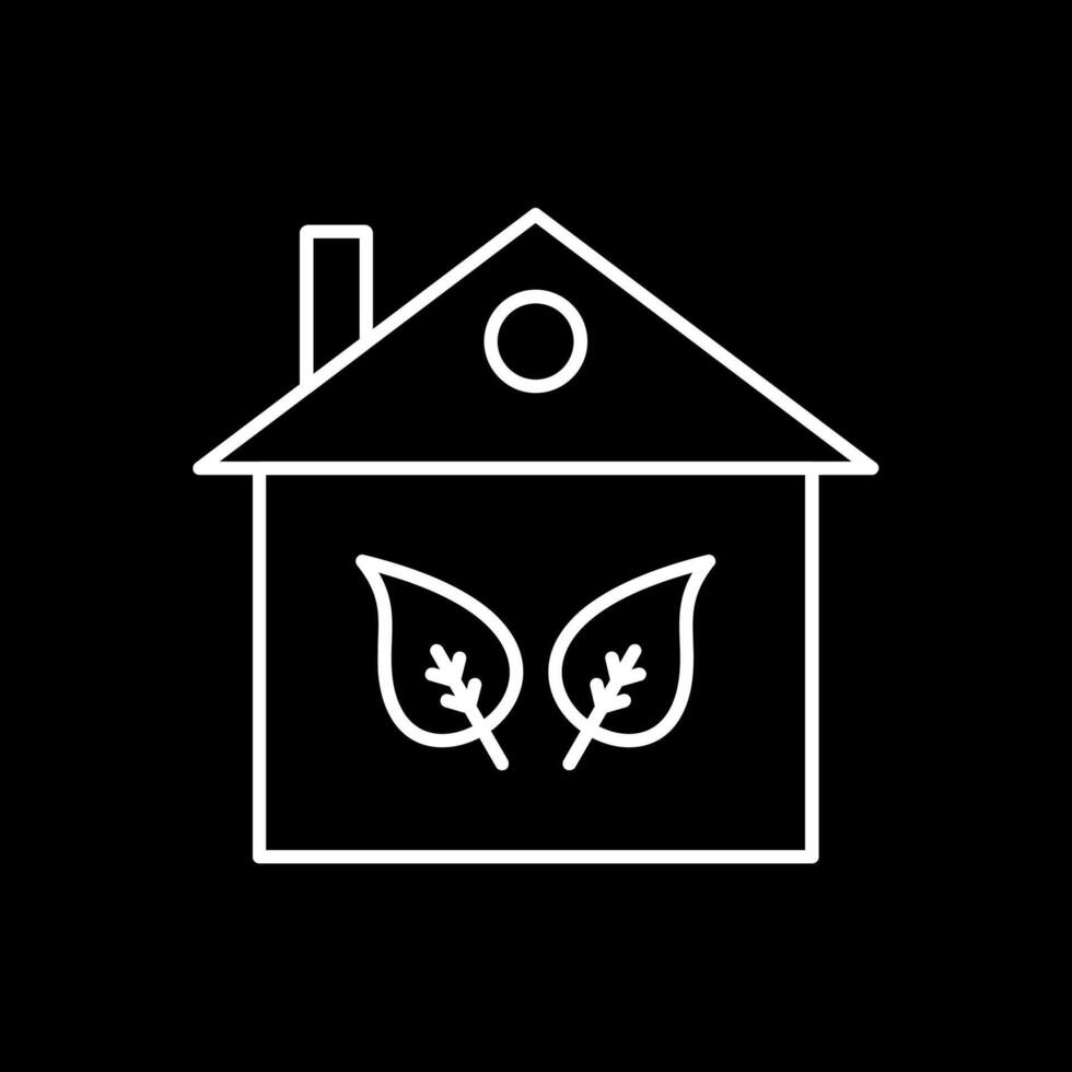 Eco Home Line Inverted Icon vector