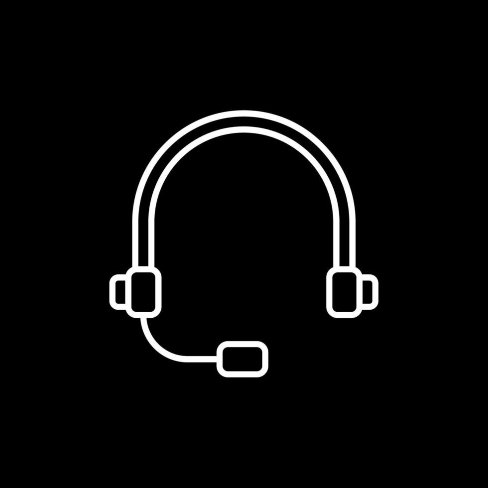 Headset Line Inverted Icon vector