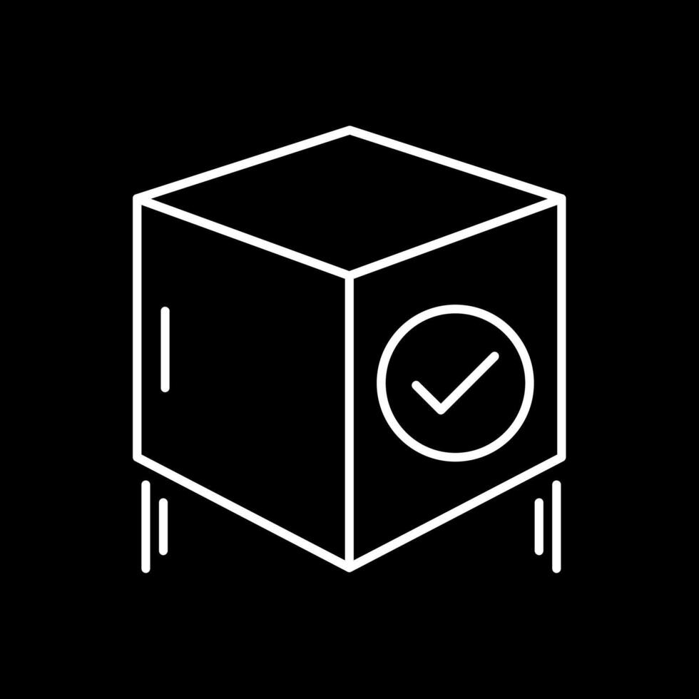 icono de línea de caja invertida vector