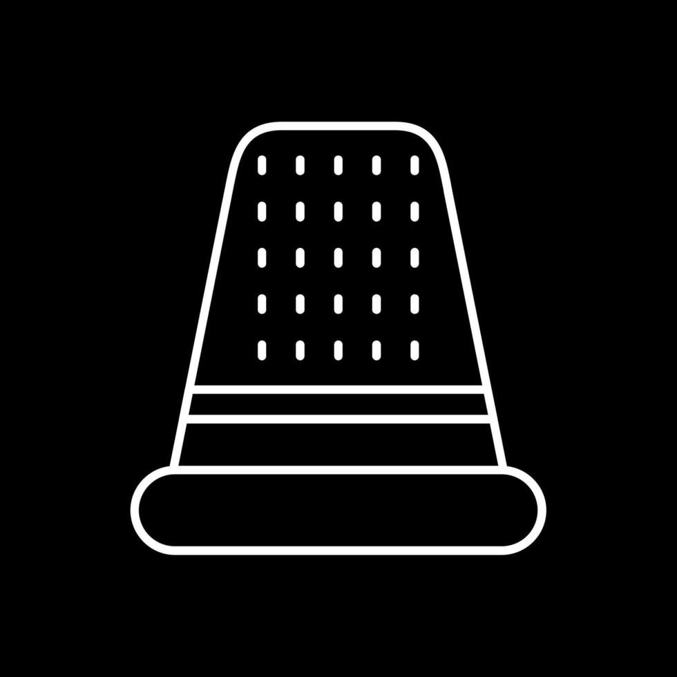 Thimble Line Inverted Icon vector