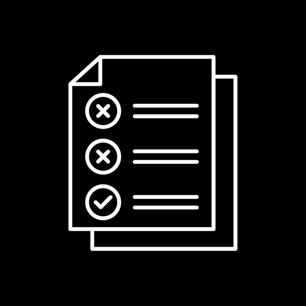Check List Line Inverted Icon vector